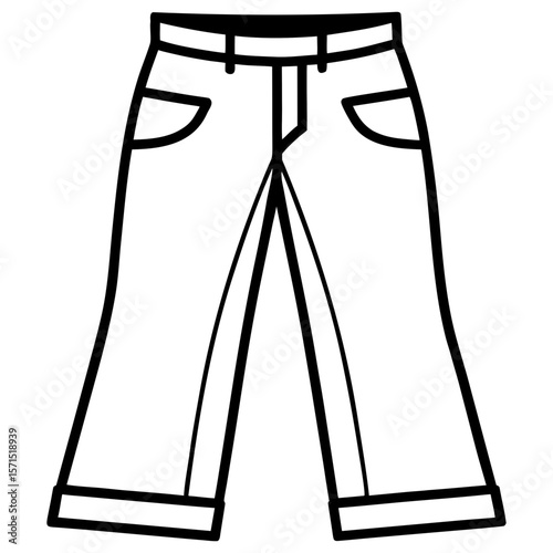 Classic Denim Jeans Vector Illustration