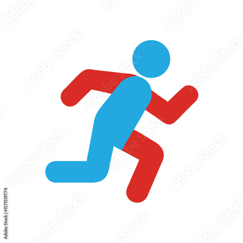 Running figure in blue red colors representing health Diabetes awareness on runner