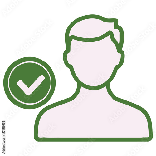 Account profile name 3D vector icon personal online Green correct checkmark unlock username password login web security protection minimal cartoon