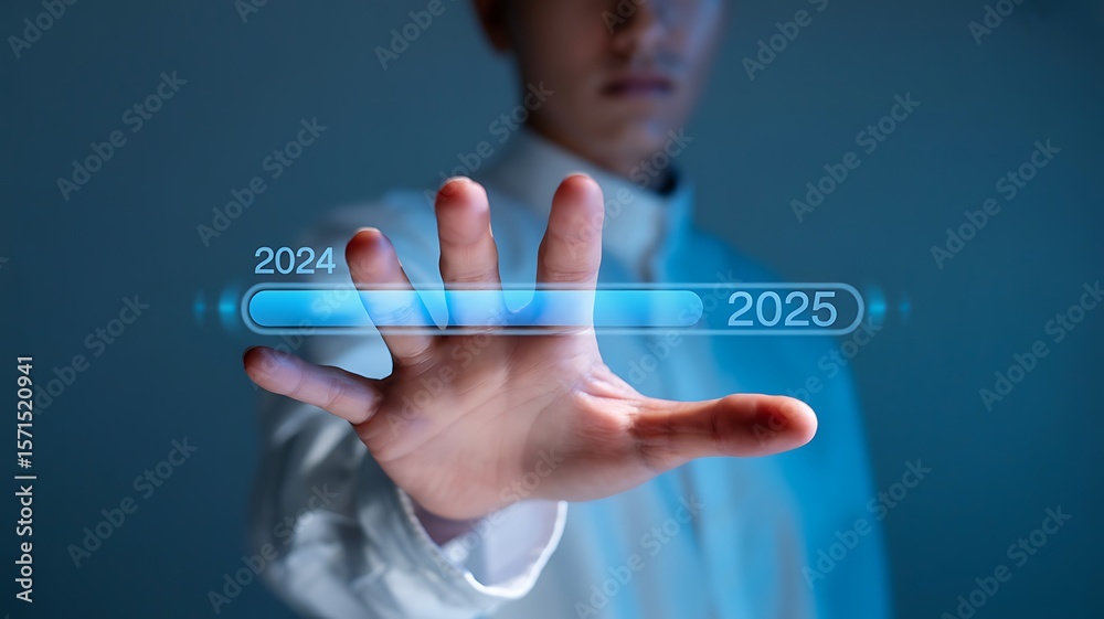 Obraz premium Navigating the Future A Glimpse into 2024 and 2025 Technological Advancements