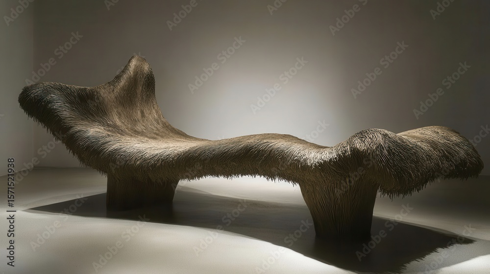 Fototapeta premium Unique Artistic Bench Design with Textured Organic Shape