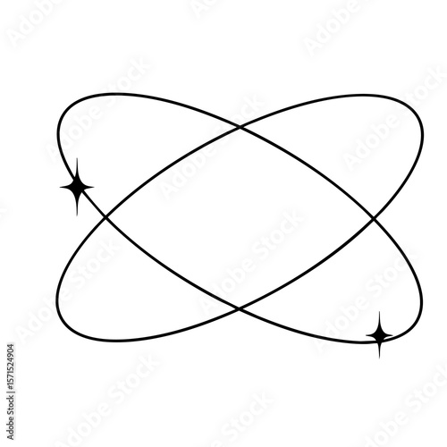 Streetwear Fashion Icons with Orbit and Star Accents - Editable Vector Icons for Streetwear Design