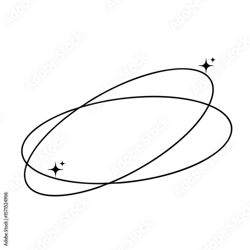 Streetwear Fashion Icons with Orbit and Star Accents – Trendy Vector Vector Illustration