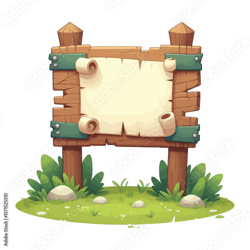 Classic Timber Signboard Vector Isolated