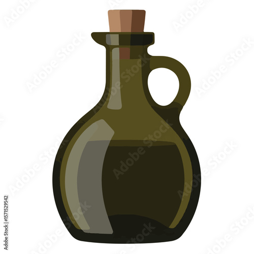 Black vector icons of olive oil and wine bottles on a white background