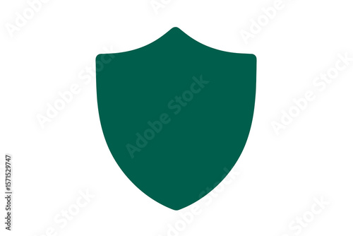 dark green security shield icon, flat vector with transparent background