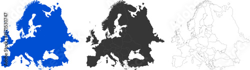 Territory of Europe, Asia, Eurasia with separate countries
