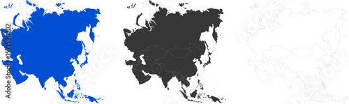 Territory of Europe, Asia, Eurasia with separate countries
