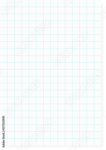 Clear list of paper. Paper design with lines, dots, cells, place for text. Square grid on paper. Vector