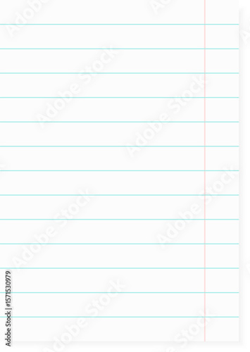 Clear list of paper. Paper design with lines, dots, cells, place for text. Square grid on paper. Vector