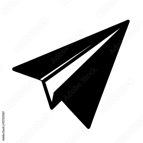 Vector Paper Airplane Illustration of Black and White, Simple and Elegant