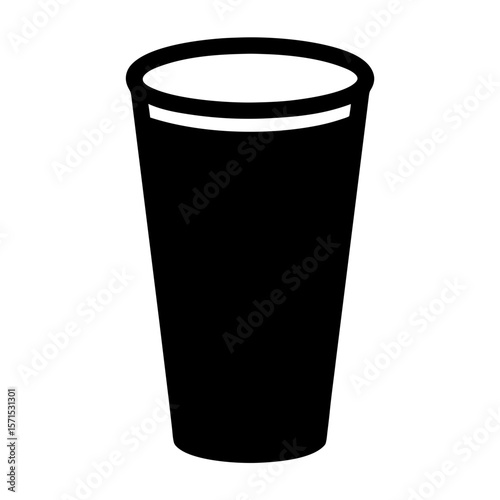 Sleek Black Cup Depiction A Modern Minimalist Icon of Beverage Consumption