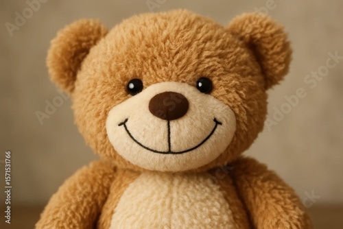 A plush  bear invites a moment of joy