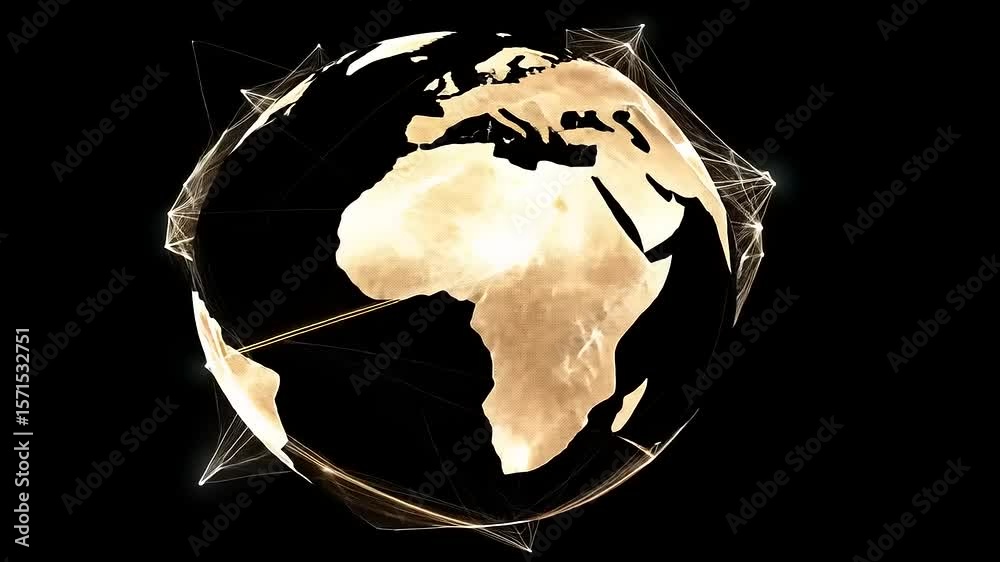 Global Network Connections: A Golden Visualization of Worldwide Interconnectivity