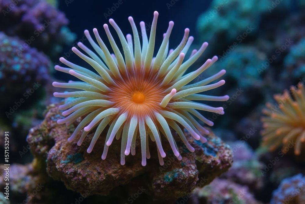 Fototapeta premium A Glimpse into the Depths of the Ocean's Coral Reef