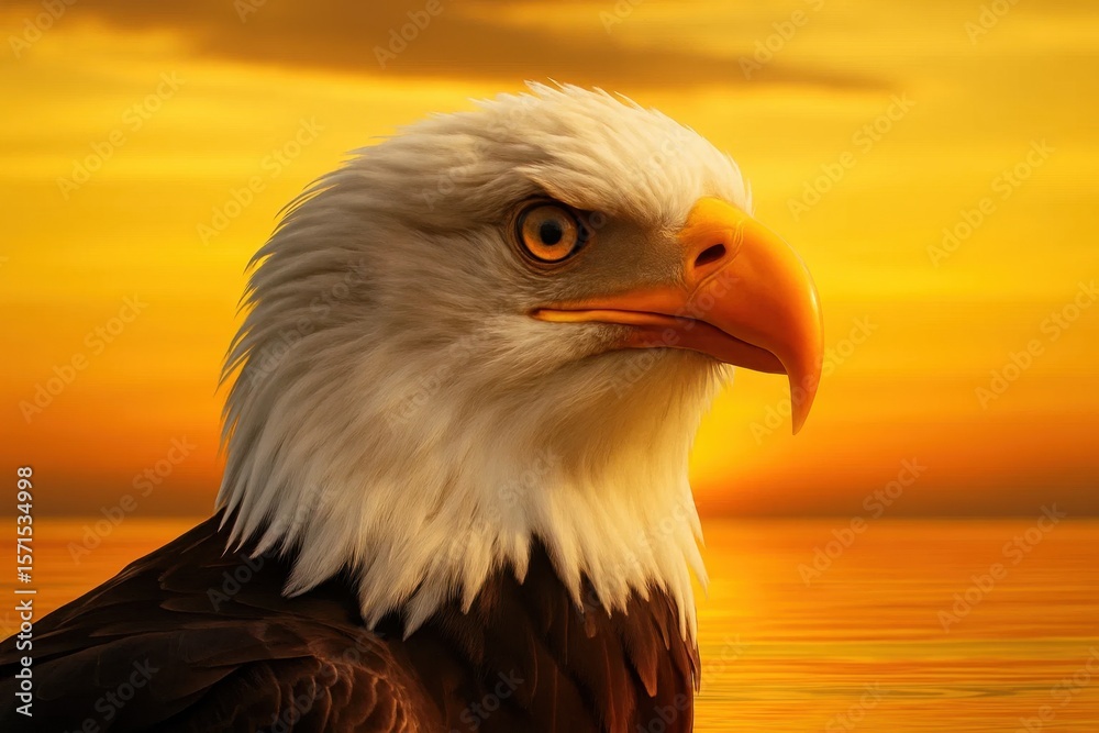 Fototapeta premium A Majestic Eagle at Dusk