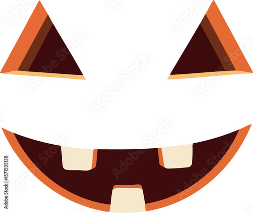 Halloween pumpkin jack o lantern face with toothy smile vector illustration 