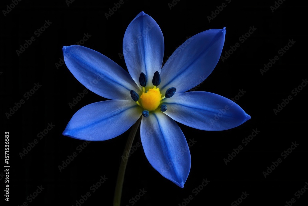 Fototapeta premium A Lone Flower Against a Black Canvas