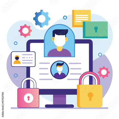 Digital security concept illustrating user identity privacy and online data protection