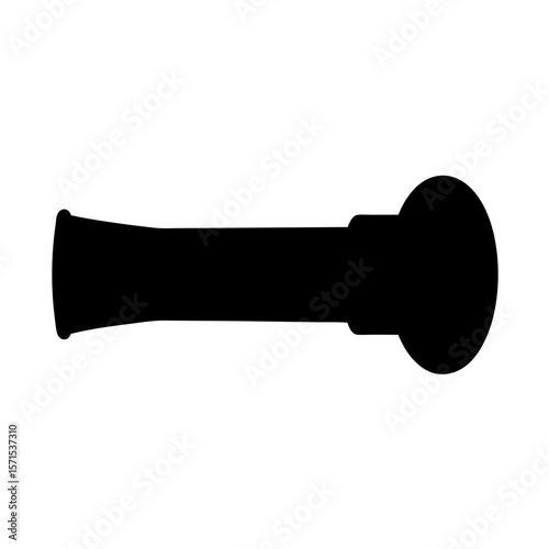 Silhouette of a simple pipe with a bowl like end on white