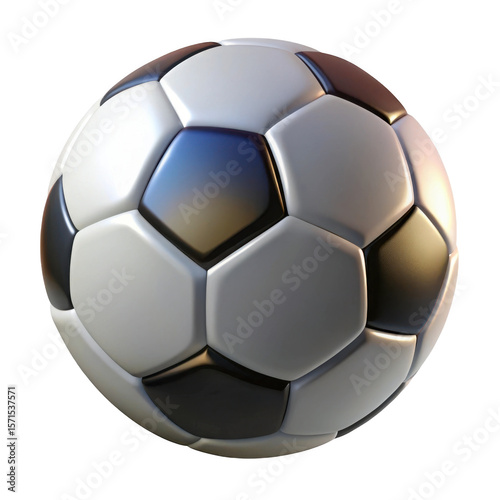 3d soccer ball isolated on transparent background
