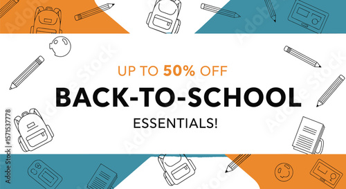 Back to school sale up to fifty percent off school supplies and essentials now