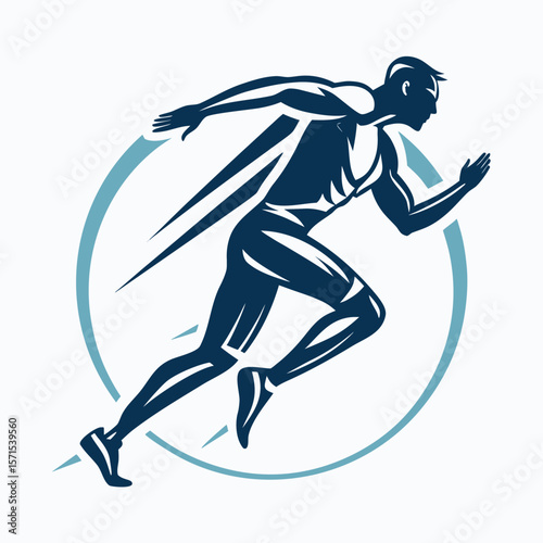 Dynamic charcoal silhouette of a sprinter in full motion capturing athletic energy and speed