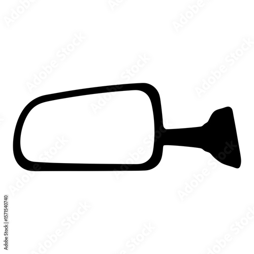Silhouette of a car side mirror for improved visibility while driving