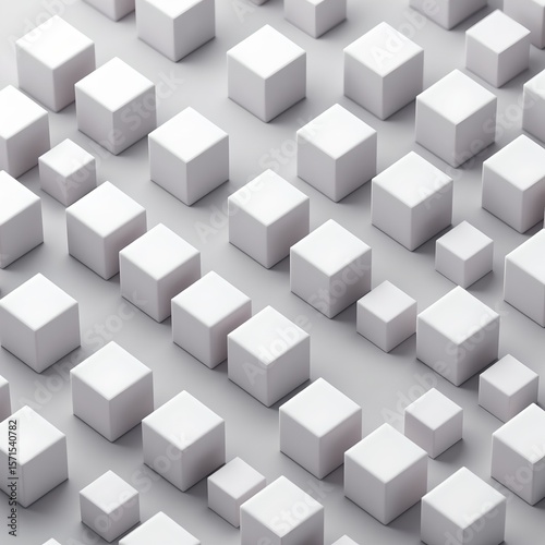 an array of small, square white blocks arranged in a close packed pattern that covers most of the frame