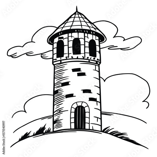 lighthouse on a white background