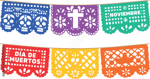 papel picado guirnalda día de muertos tradición mexicana