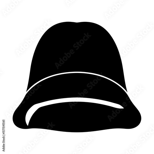 Black silhouette of a vintage detective or adventurer hat with brim