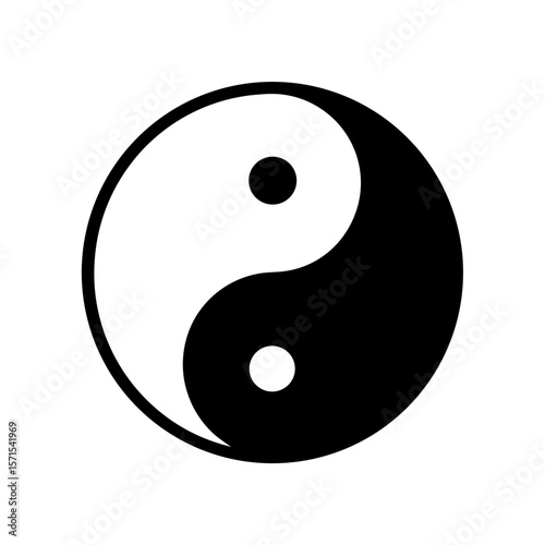 Yin and Yang symbol representing balance and harmony in duality concept