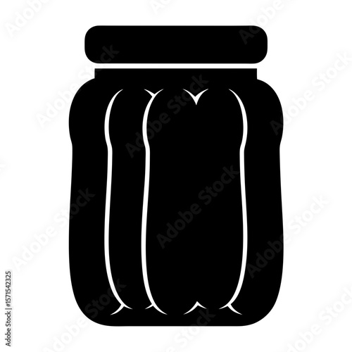 Black silhouette image of canned food, ideal for labels and illustrations