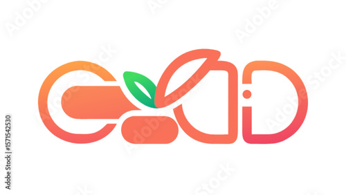 Creative modern brand logo design for company identity and fresh organic food product business with leaf