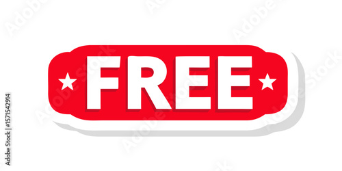 Free Tag Red | Special Offer Icon | Sticker | Deal Label | Variations
