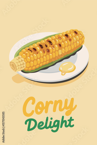 Corny Delight on Plate with Butter