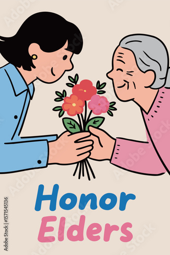Honor Elders with Flowers and Respect