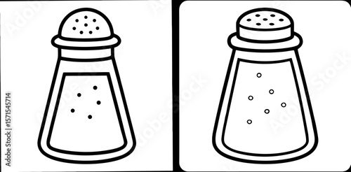 Salt Shaker Coloring Book Page – Outline Line Art Kitchen Condiment Container for Kids and Adults