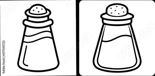 Salt Shaker Coloring Book Page – Outline Line Art Kitchen Condiment Container for Kids and Adults