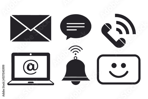 Communication icons set isolated on white background