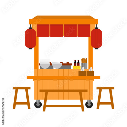 Illustration of Japanese Ramen Stall