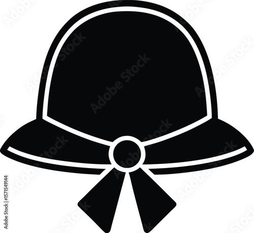 Pilgrim bonnet with bow vector silhouette