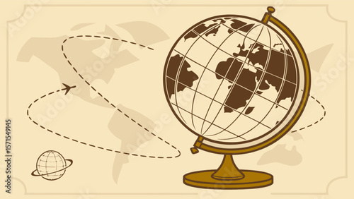 Vintage globe travel adventure