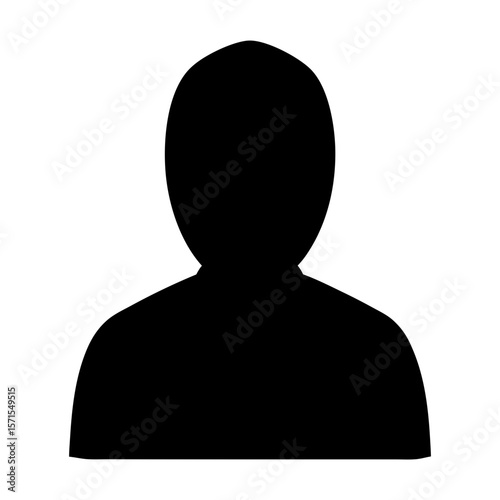 Anonymous user profile silhouette, representing user interface placeholder and generic person