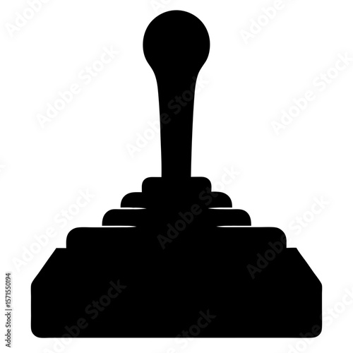 Classic arcade joystick icon with multiple layers and a round top
