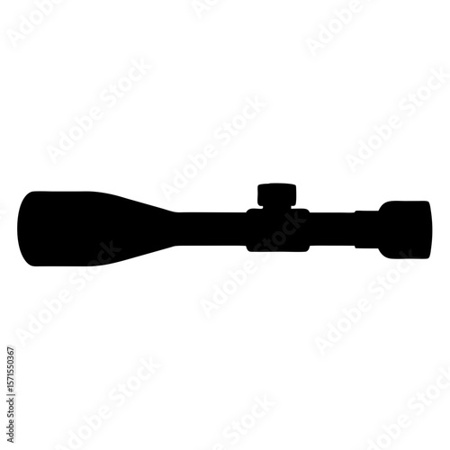 Silhouette of a telescopic sight, a crucial component for long range aiming