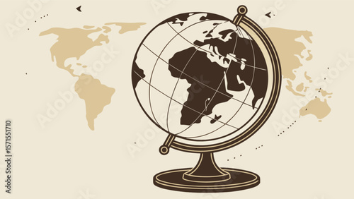 Vintage world globe geography