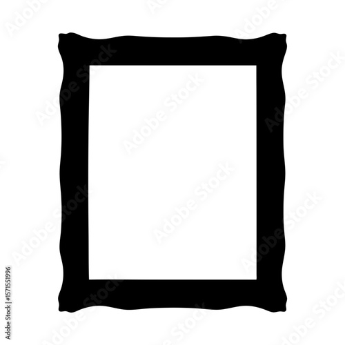Black ornate picture frame with blank white space for artwork display