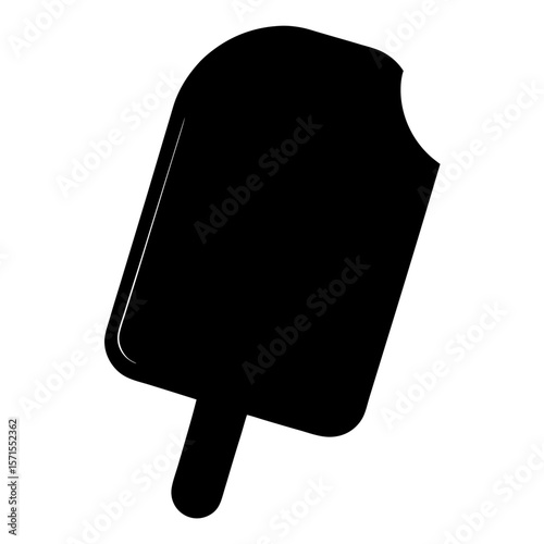 Delicious Black Ice Cream Bar with a Bite Taken Out of it